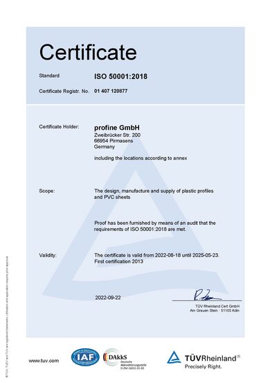 Certificate ISO 50001:2018